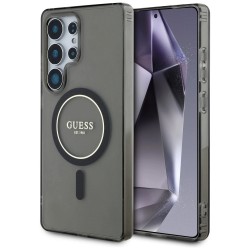 Guess Glitter Circle Classic Logo MagSafe case for Samsung Galaxy S25 Ultra black