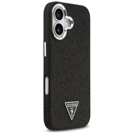 Guess Glitter Triangle Logo MagSafe Case for iPhone 17 - Black