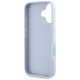 Guess Grained Big 4G Logo Small Classic Logo case for iPhone 16 - blue