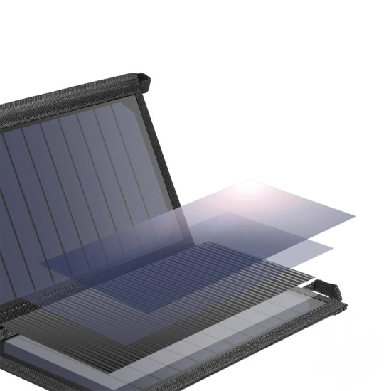 Choetech SC001 solar foldable charger 19W 2x USB-A - black Choetech SC001 solar foldable charger 19W 2x USB-A - black