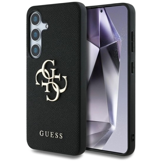 Guess Grained Big 4G Logo Small Classic Logo case for Samsung Galaxy S25 black Guess Grained Big 4G Logo Small Classic Logo case for Samsung Galaxy S25 black