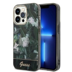 Guess Jungle Collection case for iPhone 14 Pro Max - green Guess Jungle Collection case for iPhone 14 Pro Max - green