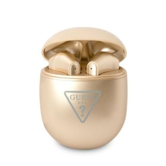 Guess Triangle Logo Bluetooth TWS Wireless Headphones - Gold Guess Triangle Logo Bluetooth TWS Wireless Headphones - Gold