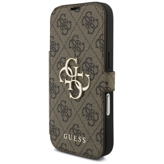 Guess Book 4G Metal Logo Case for iPhone 17 Pro - Brown Guess Book 4G Metal Logo Case for iPhone 17 Pro - Brown