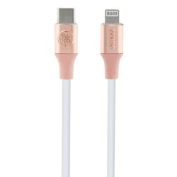 Guess Ebossed Logo USB-C / Lightning Cable 1.5m Fast Charging - Pink Guess Ebossed Logo USB-C / Lightning Cable 1.5m Fast Charging - Pink