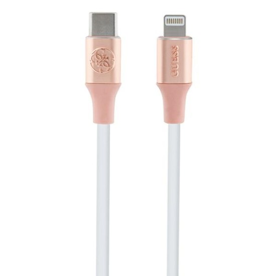 Guess Ebossed Logo USB-C / Lightning Cable 1.5m Fast Charging - Pink Guess Ebossed Logo USB-C / Lightning Cable 1.5m Fast Charging - Pink