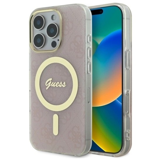 Guess IML 4G MagSafena iPhone 16 Pro Case - Pink Guess IML 4G MagSafena iPhone 16 Pro Case - Pink
