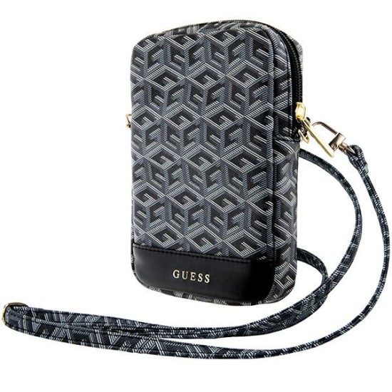 Guess Zip GCube Bottom Stripe phone bag - black Guess Zip GCube Bottom Stripe phone bag - black