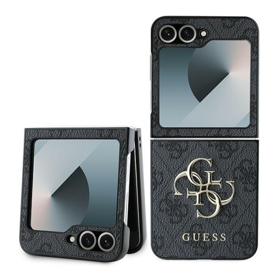 Guess Leather 4G Metal Logo Case for Samsung Galaxy Z Flip 6 - Black Guess Leather 4G Metal Logo Case for Samsung Galaxy Z Flip 6 - Black