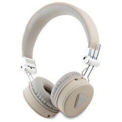 Guess Bluetooth on-ear headphones ENC GUBH70PGTSPSE beige/beige Grained Classic Round Shape Guess Bluetooth on-ear headphones ENC GUBH70PGTSPSE beige/beige Grained Classic Round Shape