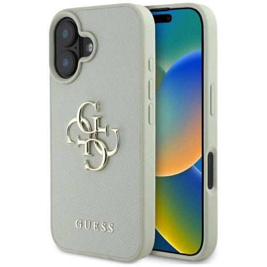 Guess Grained Big 4G Logo Small Classic Logo case for iPhone 16 - green