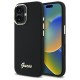 Guess Silicone Script Metal Logo & Frame Case for iPhone 16 Plus - Black Guess Silicone Script Metal Logo & Frame Case for iPhone 16 Plus - Black