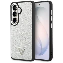 Guess Fixed Glitter Triangle MagSafe case for Samsung Galaxy S26+ - silver