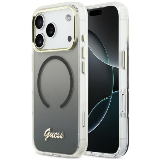Guess IML Gradient Script Metal MagSafe Case for iPhone 17 Pro Max - Black Guess IML Gradient Script Metal MagSafe Case for iPhone 17 Pro Max - Black