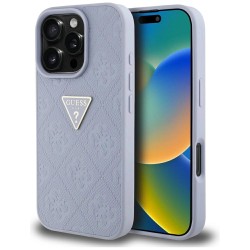 Guess Hot Stamp 4G Pattern Triangle Metal Logo iPhone 16 Pro Case - Purple Guess Hot Stamp 4G Pattern Triangle Metal Logo iPhone 16 Pro Case - Purple