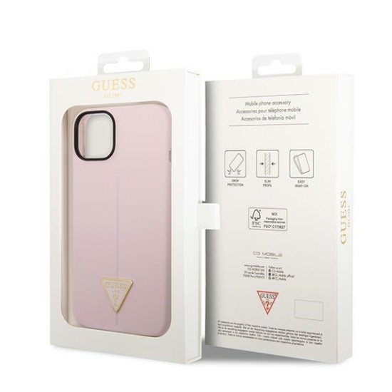 Guess Silicone Triangle Case for iPhone 14 6.1" - Purple