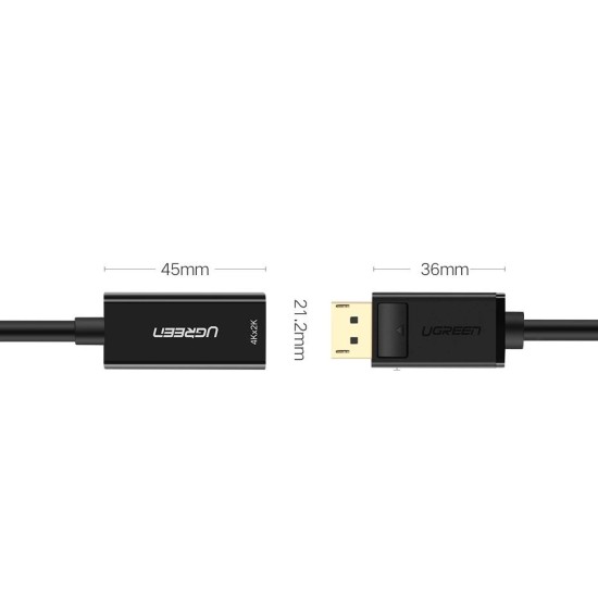 Ugreen Cable Cable from DisplayPort (Male) to HDMI (Female) (Unidirectional) 1080P 60Hz 12bit Black (40362) Ugreen Cable Cable from DisplayPort (Male) to HDMI (Female) (Unidirectional) 1080P 60Hz 12bit Black (40362)
