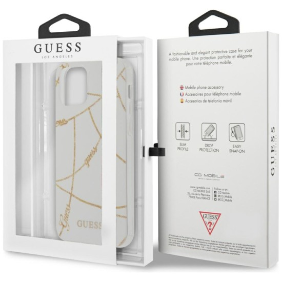 Guess Gold Chain Collection iPhone 12 Pro Max 6.7" Case - White