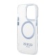 Guess Metal Outline MagSafe case for iPhone 14 Pro - blue Guess Metal Outline MagSafe case for iPhone 14 Pro - blue