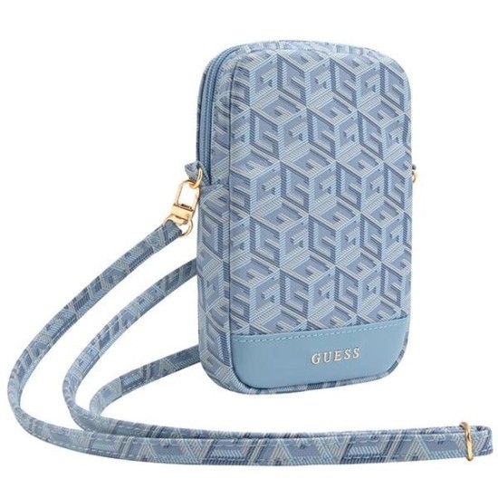 Guess Zip GCube Bottom Stripe phone bag - blue Guess Zip GCube Bottom Stripe phone bag - blue