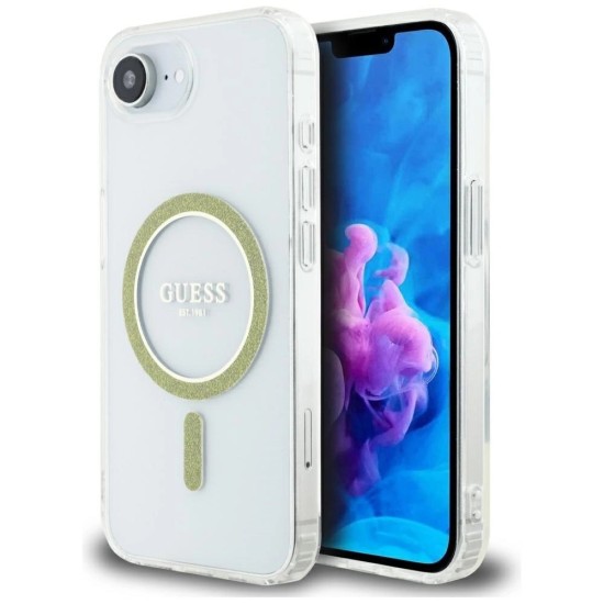 Guess IML Glitter Circle MagSafe iPhone 16e Case - Clear Guess IML Glitter Circle MagSafe iPhone 16e Case - Clear