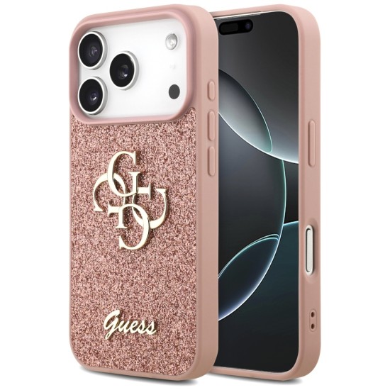 Guess Fixed Glitter Big 4G Case for iPhone 17 Pro - Pink Guess Fixed Glitter Big 4G Case for iPhone 17 Pro - Pink