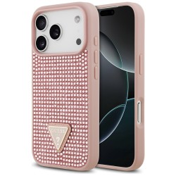 Guess Rhinestone Triangle Logo iPhone 17 Pro Case - Pink Guess Rhinestone Triangle Logo iPhone 17 Pro Case - Pink