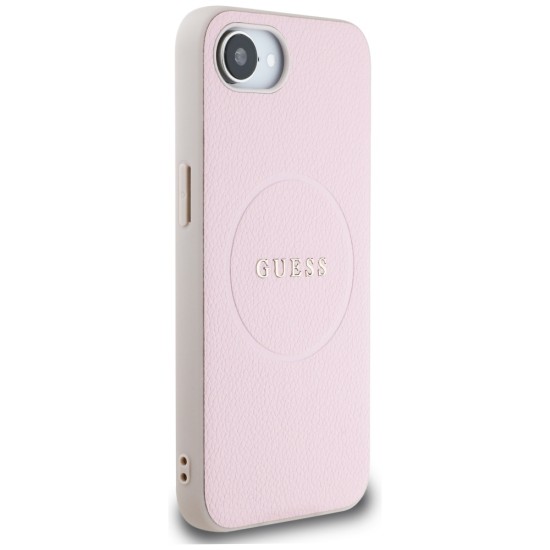 Guess Grained Ring MagSafe iPhone 16e Case - Pink