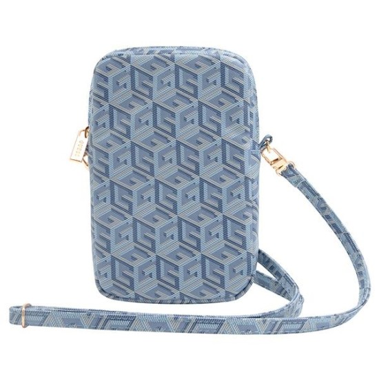 Guess Zip GCube Bottom Stripe phone bag - blue Guess Zip GCube Bottom Stripe phone bag - blue