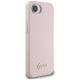 Guess Silicone Script Metal Logo MagSafe iPhone 16e Case - Pink