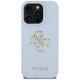 Guess Grained Big 4G Logo Small Classic Logo case for iPhone 16 Pro Max - blue
