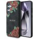 Guess Leather 4G Flowers Print Metal Classic Logo MagSafe Case for Samsung Galaxy S25 - Black Guess Leather 4G Flowers Print Metal Classic Logo MagSafe Case for Samsung Galaxy S25 - Black