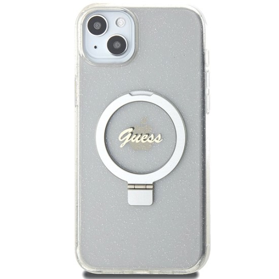 Guess GUHMP15MHRSGSD iPhone 15 Plus / 14 Plus 6.7" transparent/transparent hardcase Ring Stand Script Glitter MagSafe Guess GUHMP15MHRSGSD iPhone 15 Plus / 14 Plus 6.7" transparent/transparent hardcase Ring Stand Script Glitter MagSafe