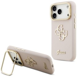 Guess Grained Big 4G &amp;amp; Stand Camera Case for iPhone 17 Pro - Pink