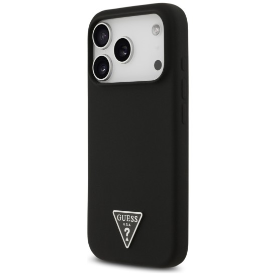 Guess Silicone Triangle Logo MagSafe Case for iPhone 17 Pro - Black Guess Silicone Triangle Logo MagSafe Case for iPhone 17 Pro - Black