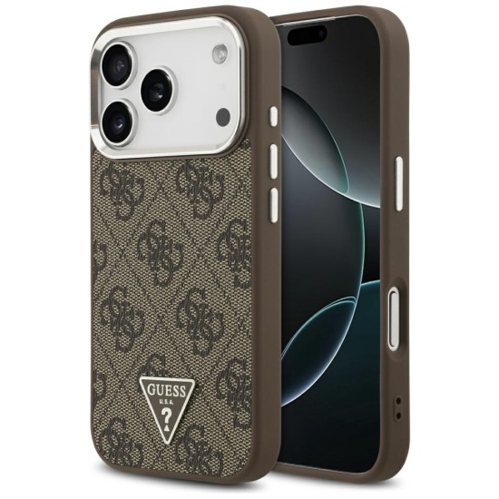 Guess 4G Triangle Logo MagSafe case for iPhone 17 Pro - brown