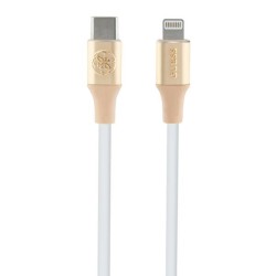 Guess Ebossed Logo USB-C / Lightning cable 1.5m fast charging - gold Guess Ebossed Logo USB-C / Lightning cable 1.5m fast charging - gold