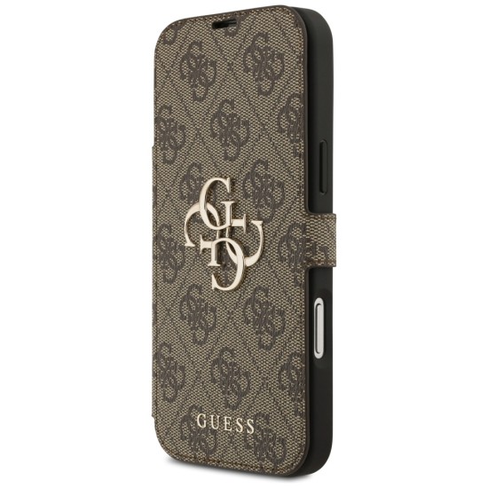 Guess Book 4G Metal Logo Case for iPhone 17 Pro Max - Brown Guess Book 4G Metal Logo Case for iPhone 17 Pro Max - Brown