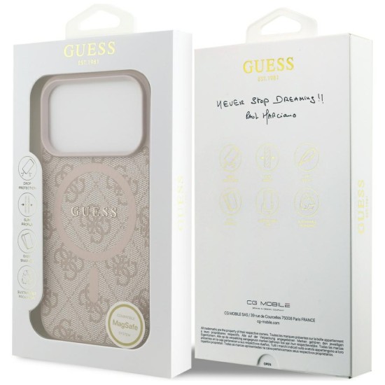 Guess 4G Ring Classic Logo MagSafe Case for iPhone 17 Pro - Pink Guess 4G Ring Classic Logo MagSafe Case for iPhone 17 Pro - Pink