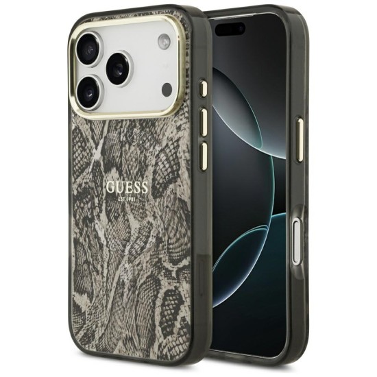 Guess Python Pattern MagSafe Case for iPhone 17 Pro - Brown