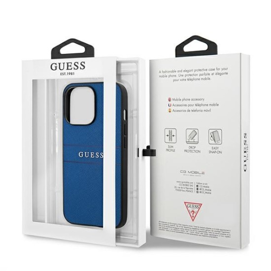 Guess Saffiano Strap Case for iPhone 13 Pro Max 6.7" - Blue
