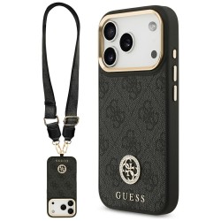 Guess 4G Strass Logo & Big Strap Metal Buttons MagSafe Case for iPhone 17 Pro - Black Guess 4G Strass Logo & Big Strap Metal Buttons MagSafe Case for iPhone 17 Pro - Black