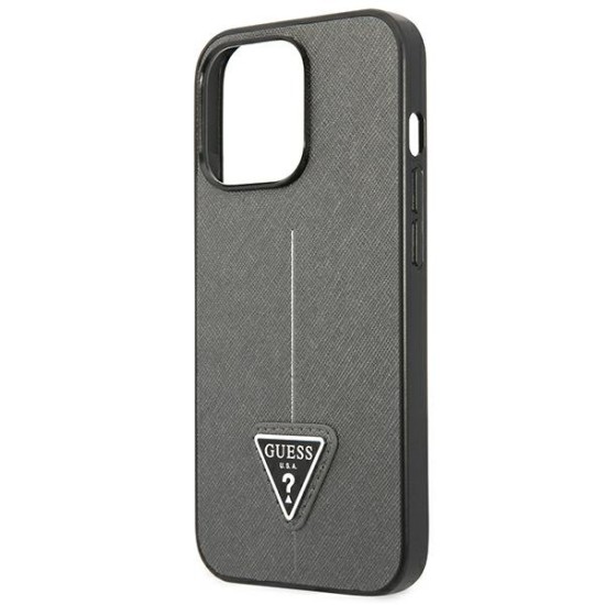 Guess Saffiano Triangle Logo case for iPhone 13 Pro / 13 6.1" - silver Guess Saffiano Triangle Logo case for iPhone 13 Pro / 13 6.1" - silver