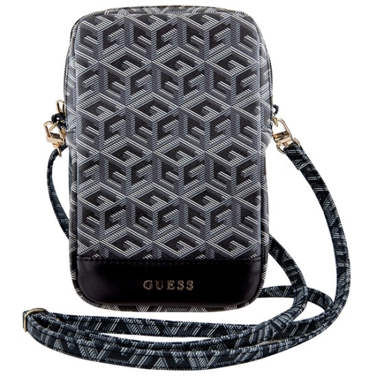 Guess Zip GCube Bottom Stripe phone bag - black Guess Zip GCube Bottom Stripe phone bag - black