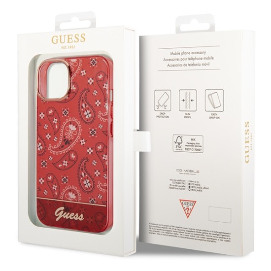 Guess GUHCP14SHGBNHR iPhone 14 6.1" red/red hardcase Bandana Paisley Guess GUHCP14SHGBNHR iPhone 14 6.1" red/red hardcase Bandana Paisley