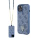 Guess GUHCP15SP4TDSCPB iPhone 15 6.1" blue/blue hardcase Crossbody 4G Metal Logo Guess GUHCP15SP4TDSCPB iPhone 15 6.1" blue/blue hardcase Crossbody 4G Metal Logo