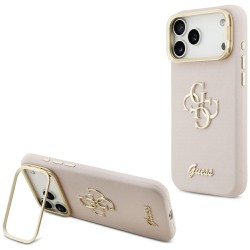Guess Grained Big 4G &amp;amp; Stand Camera Case for iPhone 17 Pro Max - Pink