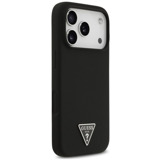 Guess Silicone Triangle Logo MagSafe Case for iPhone 17 Pro - Black Guess Silicone Triangle Logo MagSafe Case for iPhone 17 Pro - Black