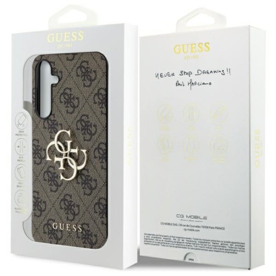 Guess 4G Big Metal Logo case for Samsung Galaxy A55 - brown