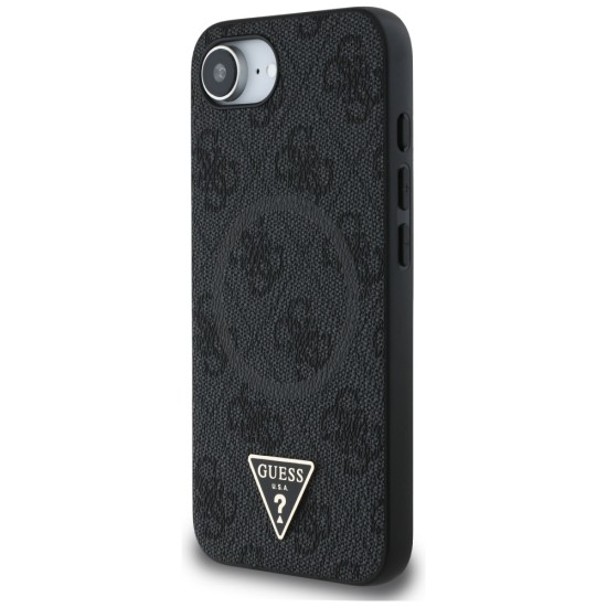 Guess 4G Ring Triangle Logo MagSafe case for iPhone 16e - black